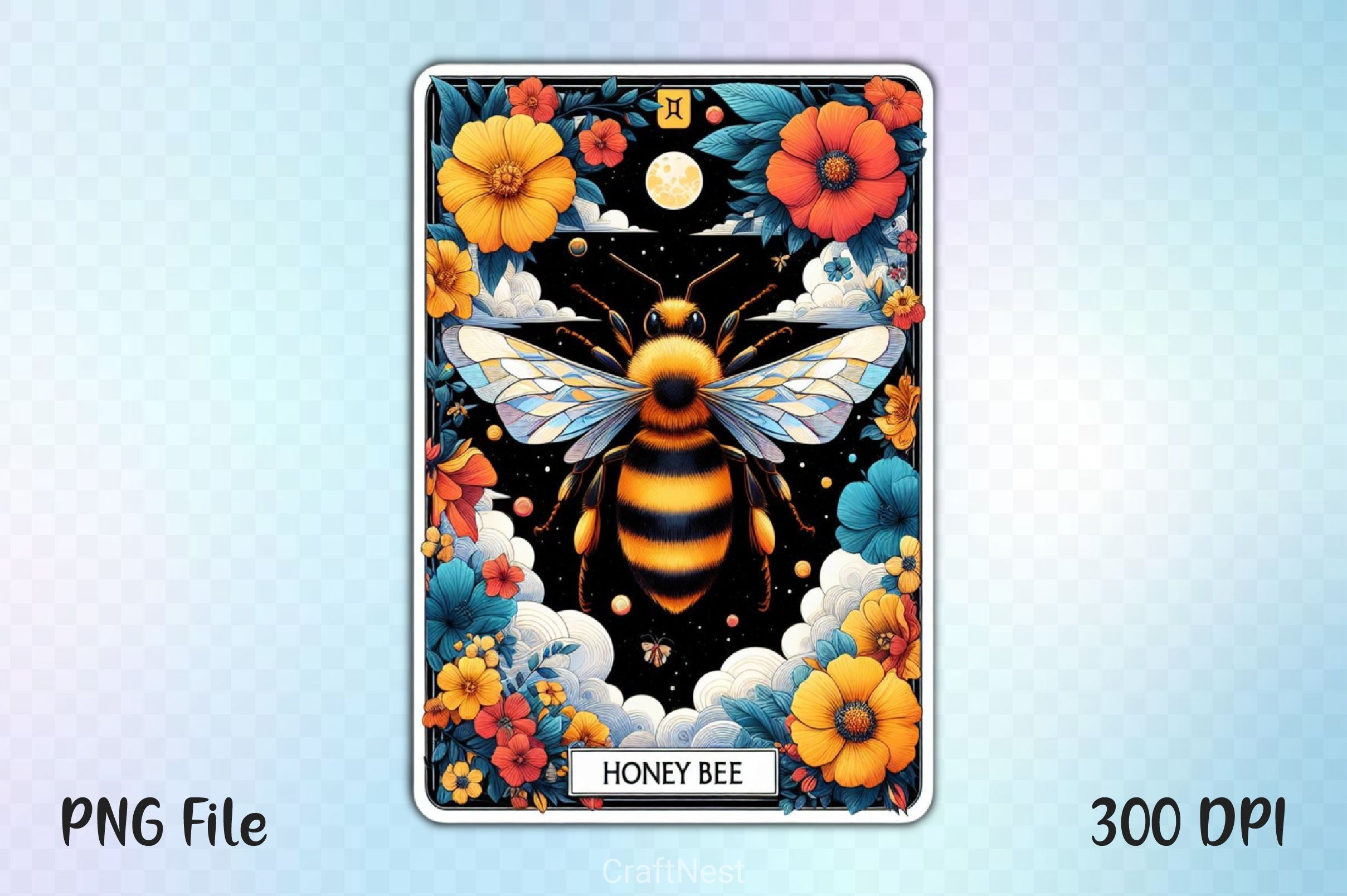 Honey Bee Tarot Card Clipart Bundle 17