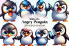Angry Penguin Clipart Bundle