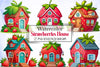 Strawberries House Clipart Bundle