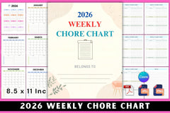 Weekly Chore Chart Template - CraftNest - Digital Crafting and Art