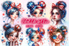 Patriot Girl Face Clipart Bundle 2