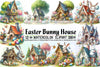 Easter Bunny House Clipart Bundle