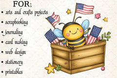 4th of July Bee Clipart Bundle - CraftNest - Digital Crafting and Art