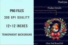 Christmas Robin Bird Clipart Bundle - CraftNest - Digital Crafting and Art