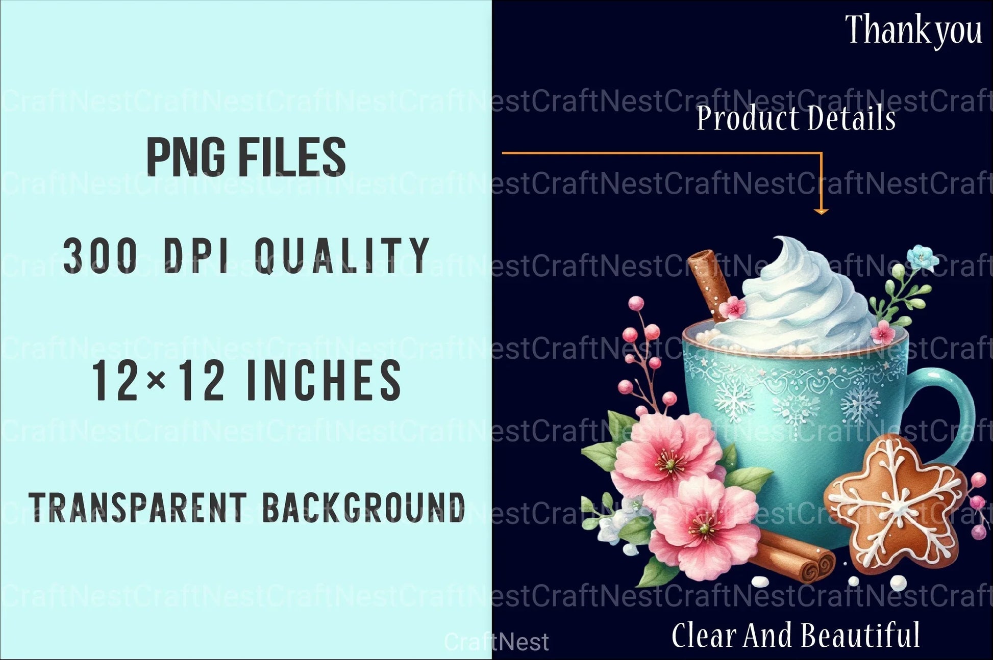 Winter Hot Cocoa Clipart Bundle: Cozy Chocolate Festive Printables - CraftNest - Digital Crafting and Art