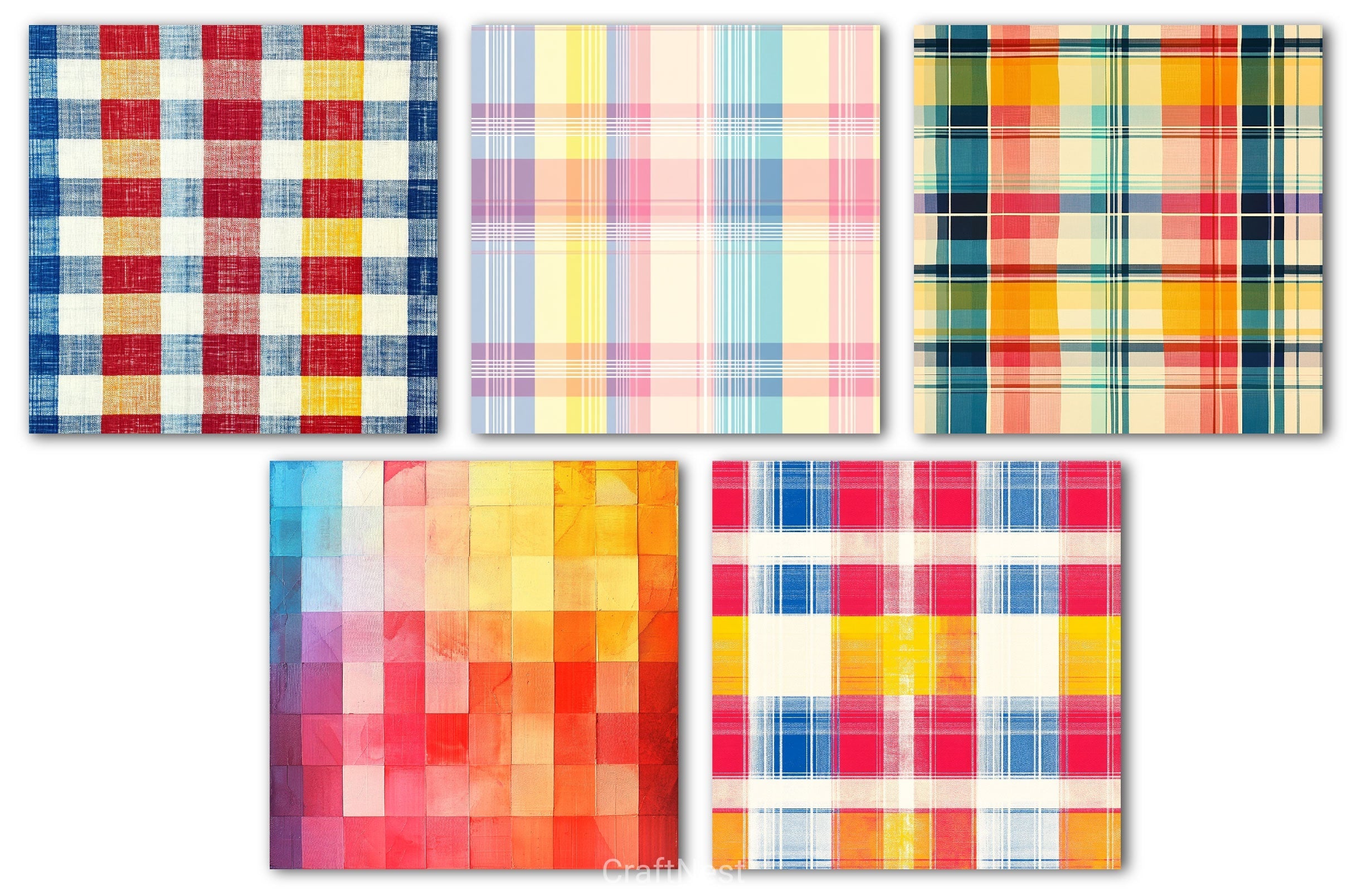 Colorful Plaid Digital Paper
