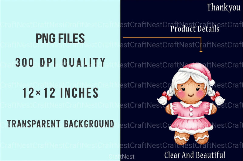 Christmas Gingerbread Man Clipart Bundle 4 - CraftNest - Digital Crafting and Art