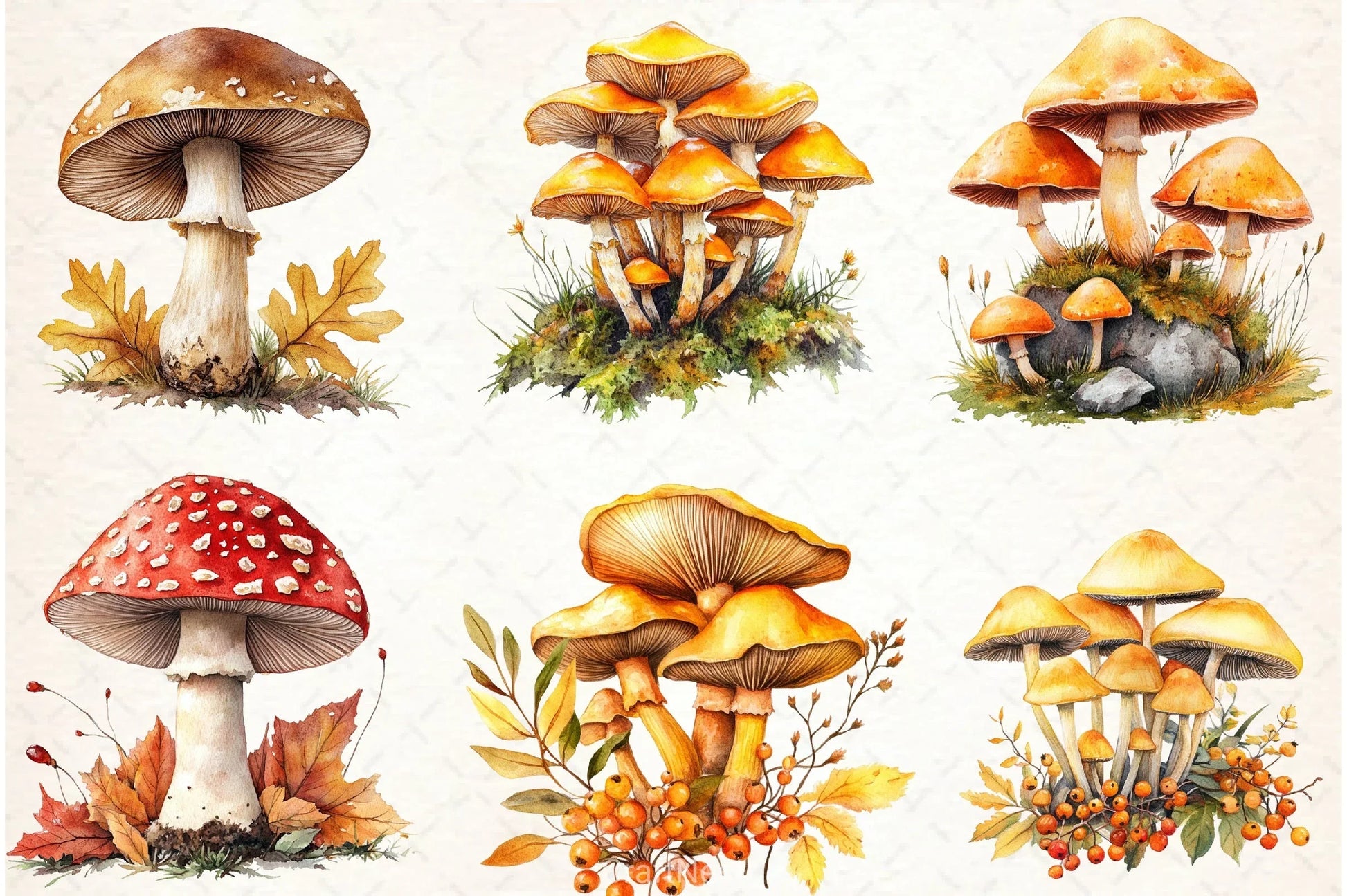 Autumn Mushroom Clipart Bundle - CraftNest - Digital Crafting and Art