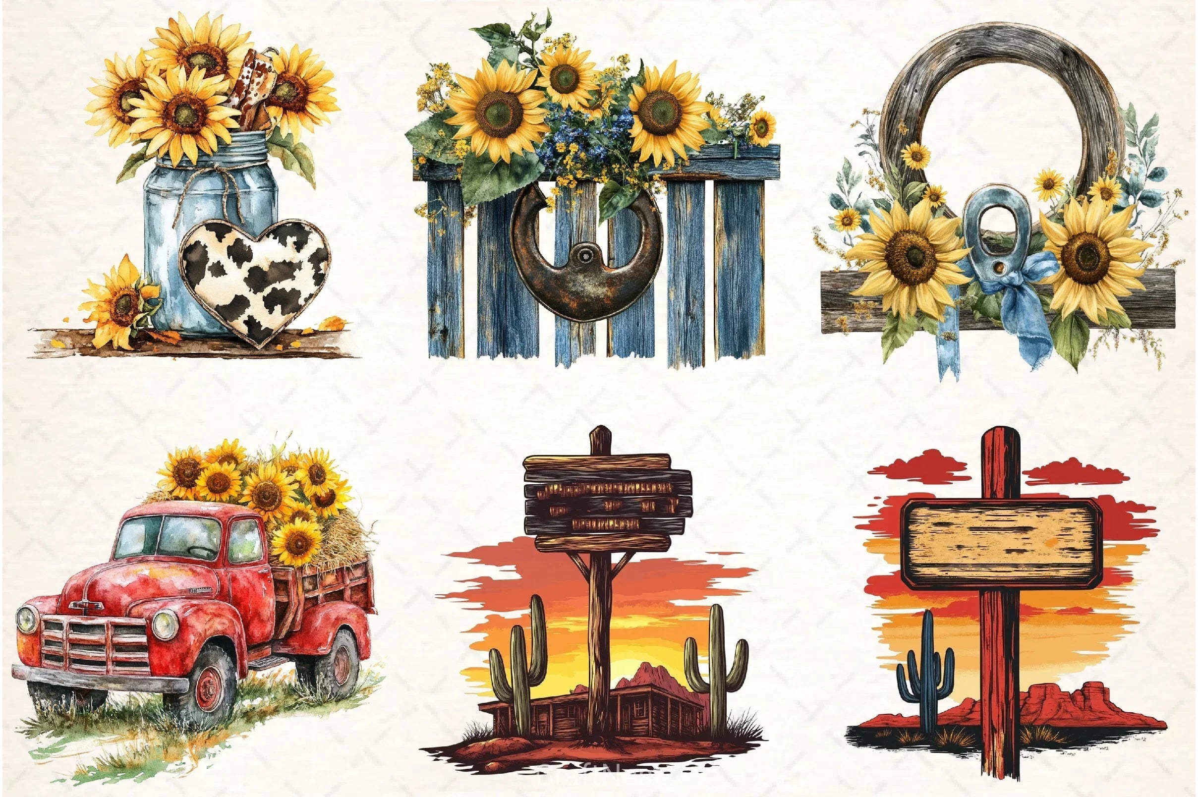 Western Boho Wedding Clipart Bundle 7 - CraftNest - Digital Crafting and Art