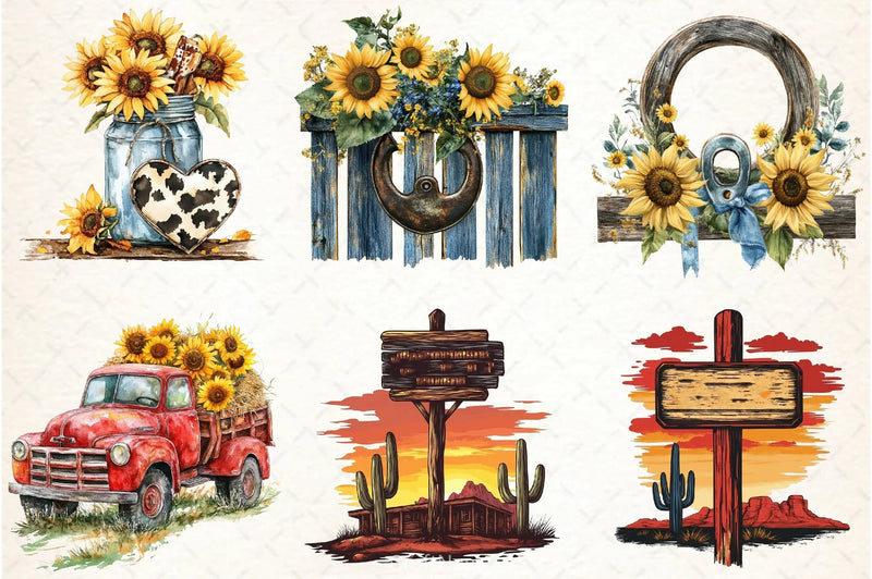 Western Boho Wedding Clipart Bundle 7 - CraftNest - Digital Crafting and Art