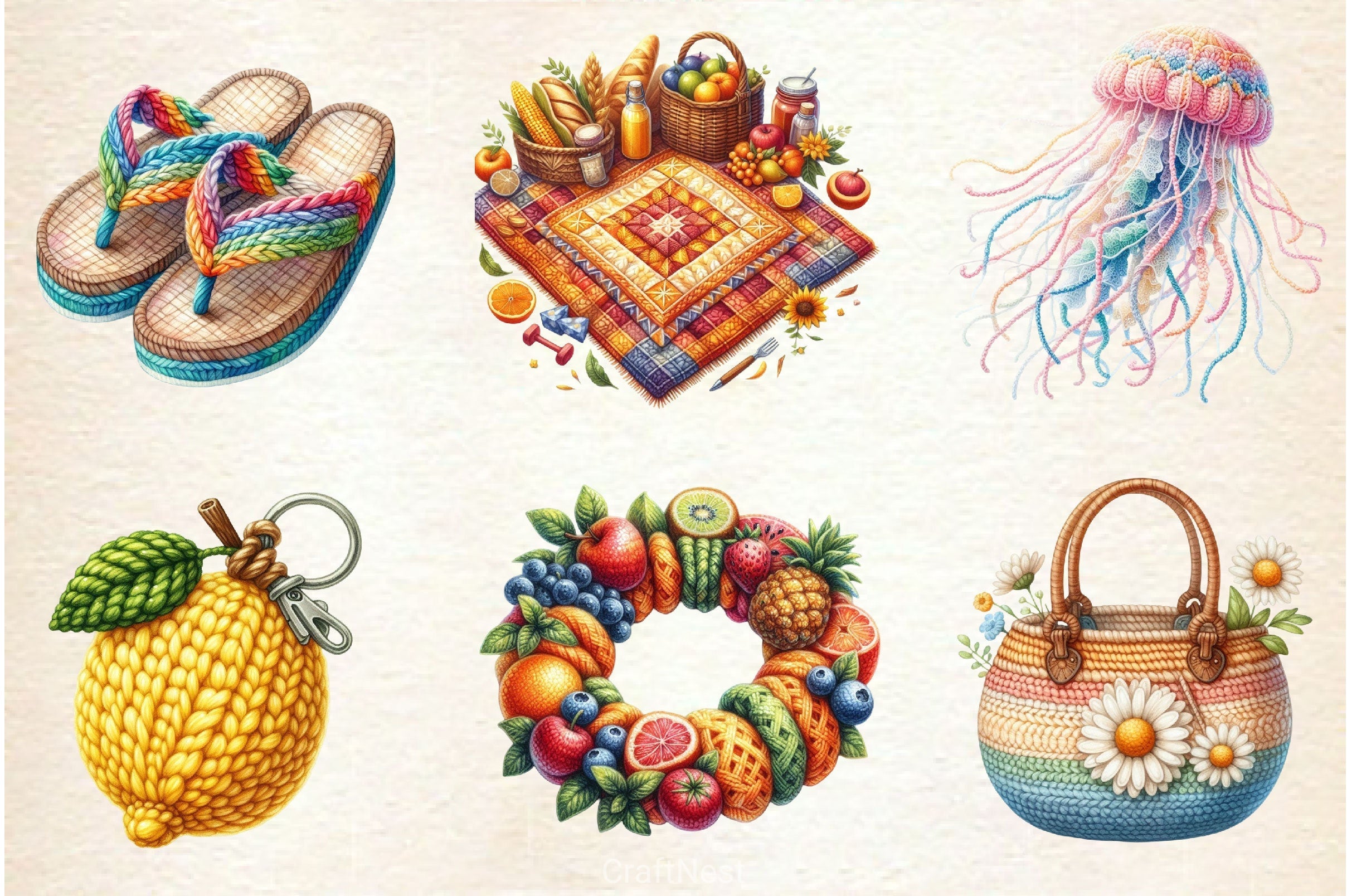 Crochet Summer Clipart Bundle 7