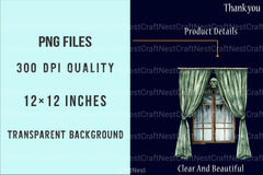 Cute Haunted Window Views Clipart Bundle - CraftNest - Digital Crafting and Art