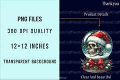 Gothic Christmas Clip Art: Spooky Skull & Raven Graphics Bundle - CraftNest - Digital Crafting and Art