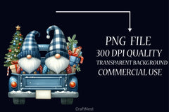 Christmas Gnome & Truck Clipart Bundle 2 - CraftNest - Digital Crafting and Art