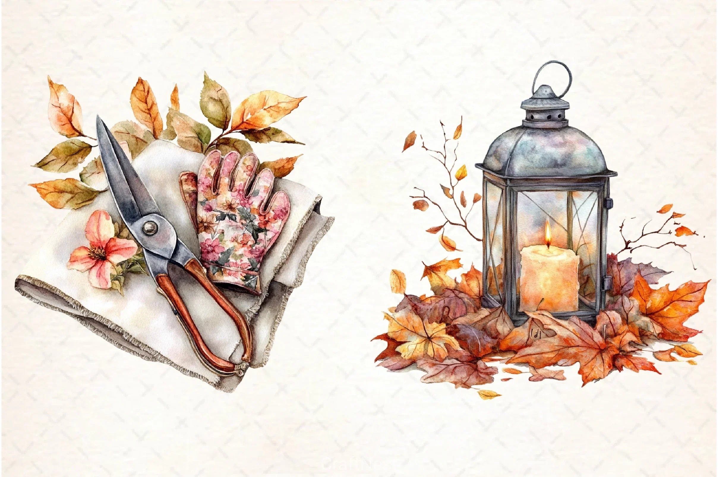 Autumn Day Garden Clipart Bundle - CraftNest - Digital Crafting and Art