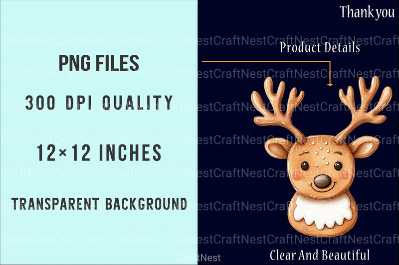 Gingerbread Christmas Cookies Winter Clipart Bundle - CraftNest - Digital Crafting and Art