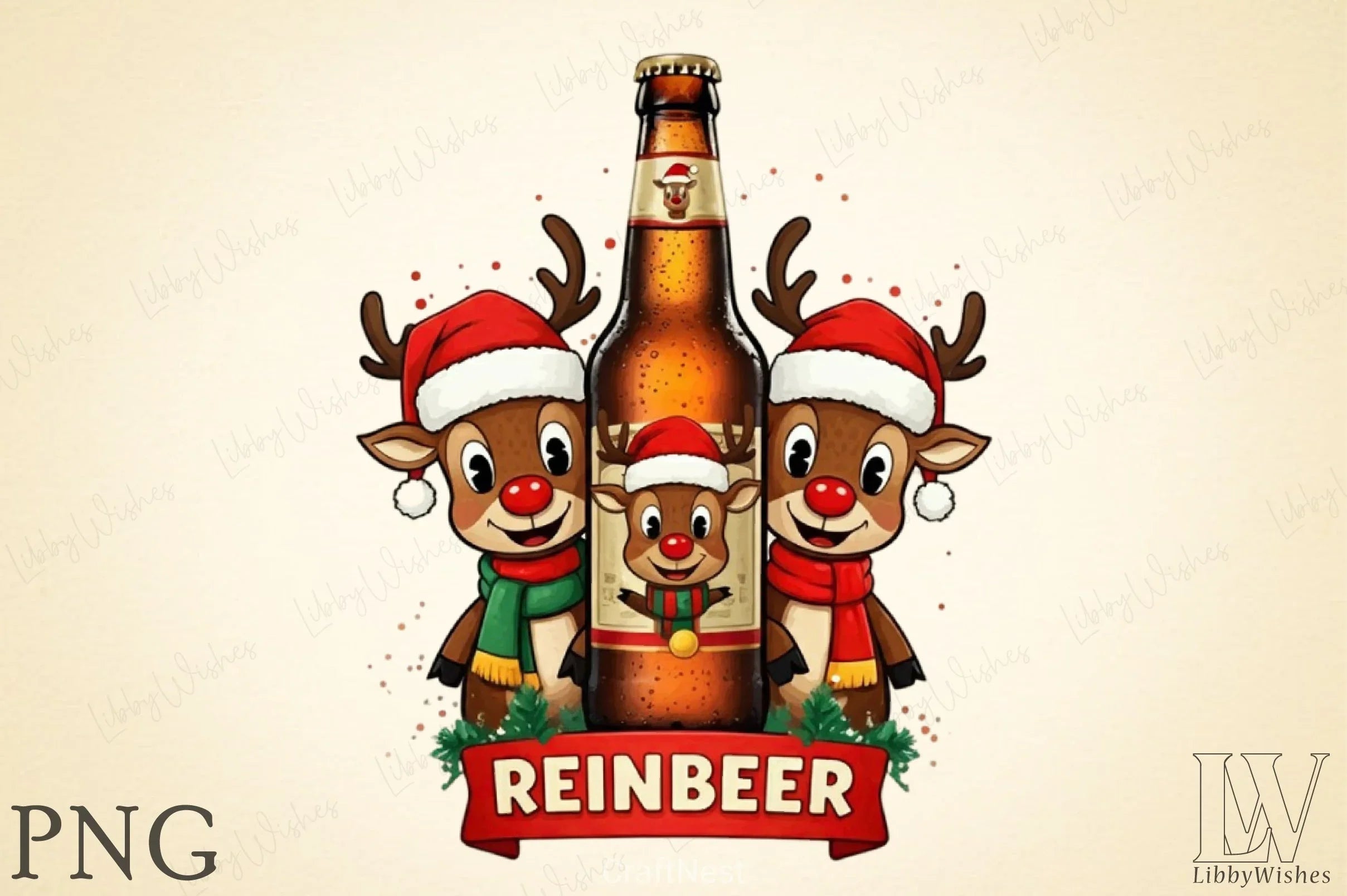 Beer Christmas Funny Clipart Bundle 1 - CraftNest - Digital Crafting and Art