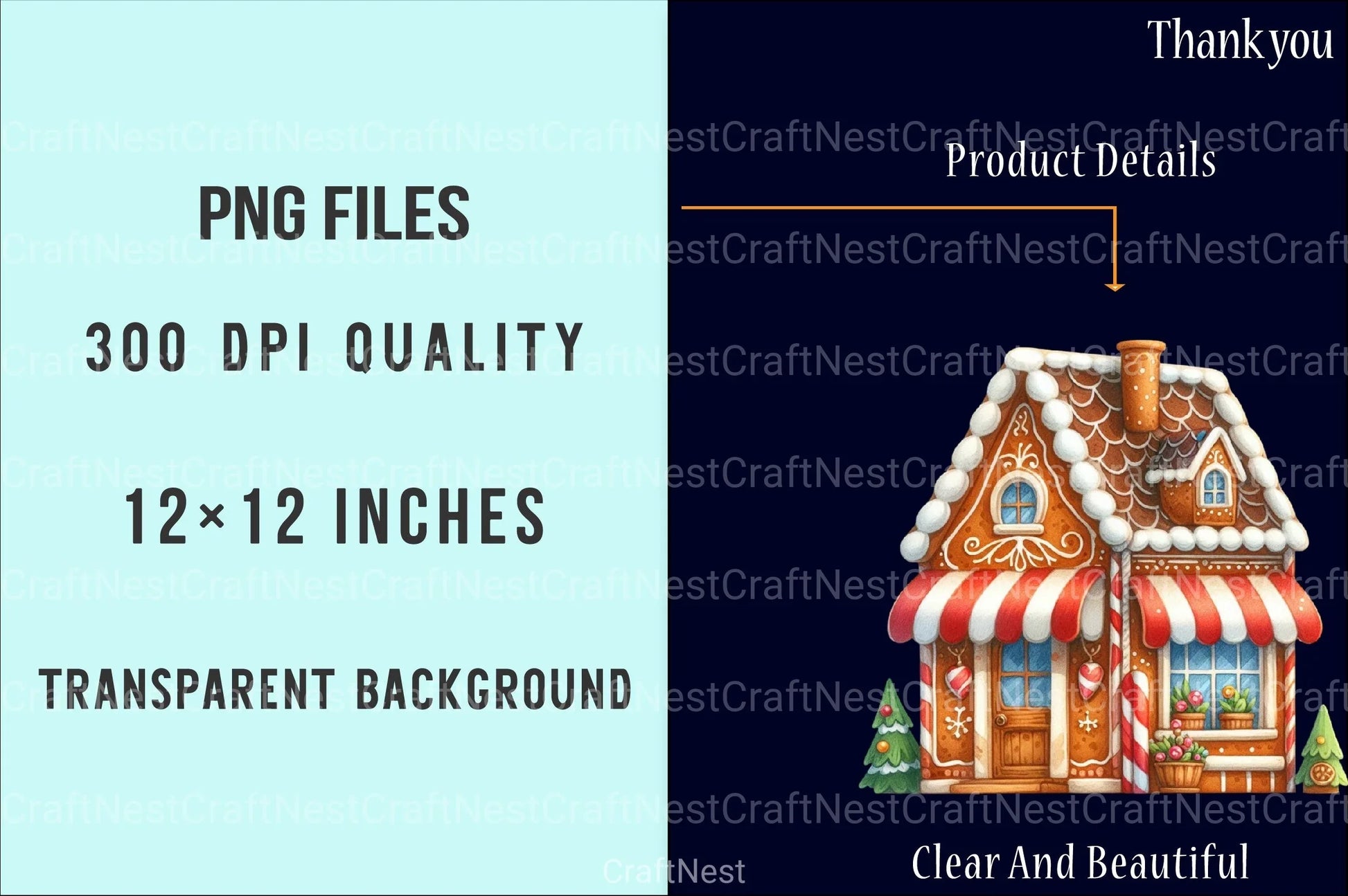 Gingerbread Houses Christmas Cookie Clipart Bundle - CraftNest - Digital Crafting and Art