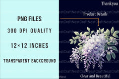 Wisteria Floral Garden Clipart Bundle - CraftNest - Digital Crafting and Art