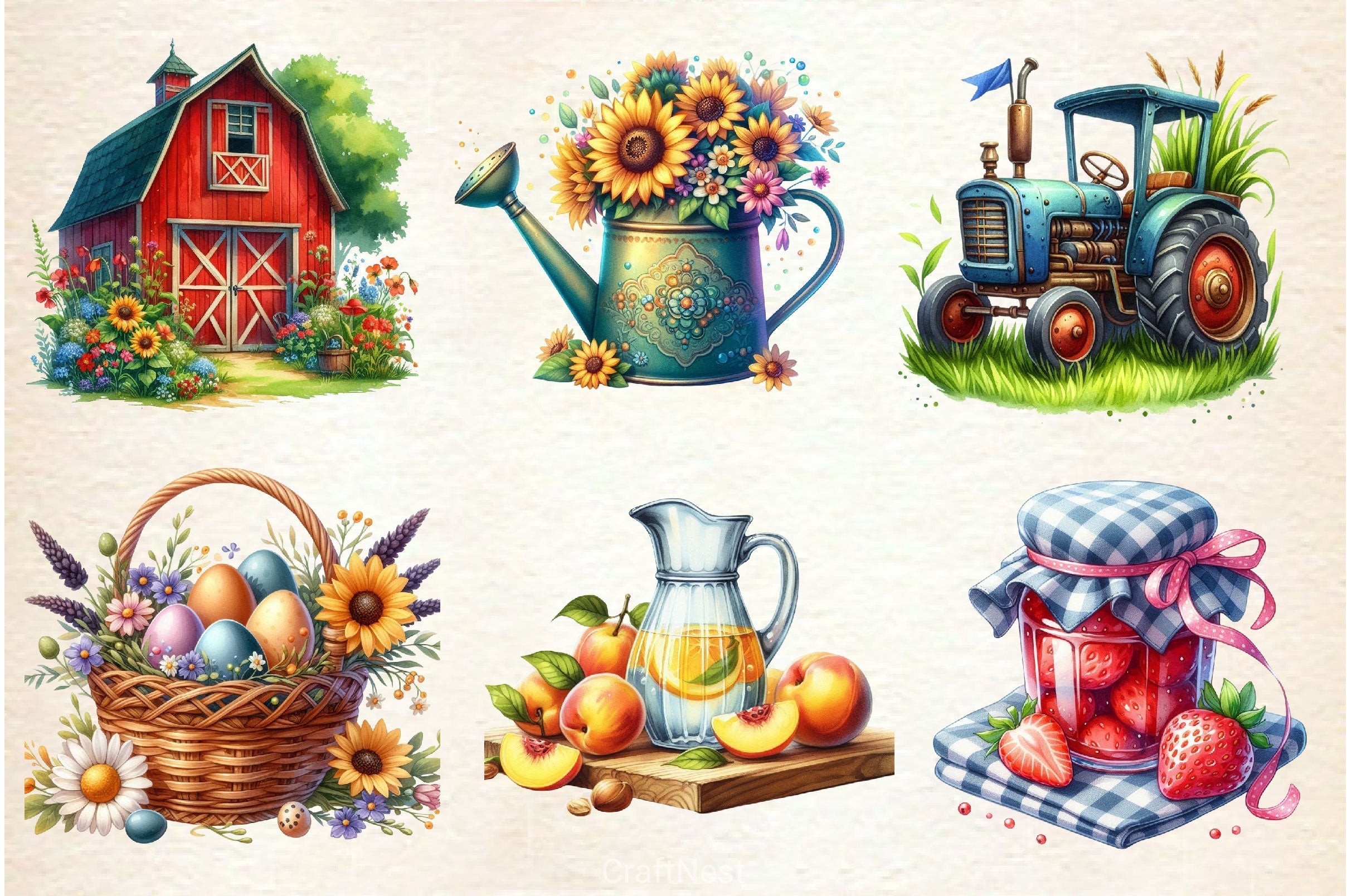 Summer Farming Time Clipart Bundle 2