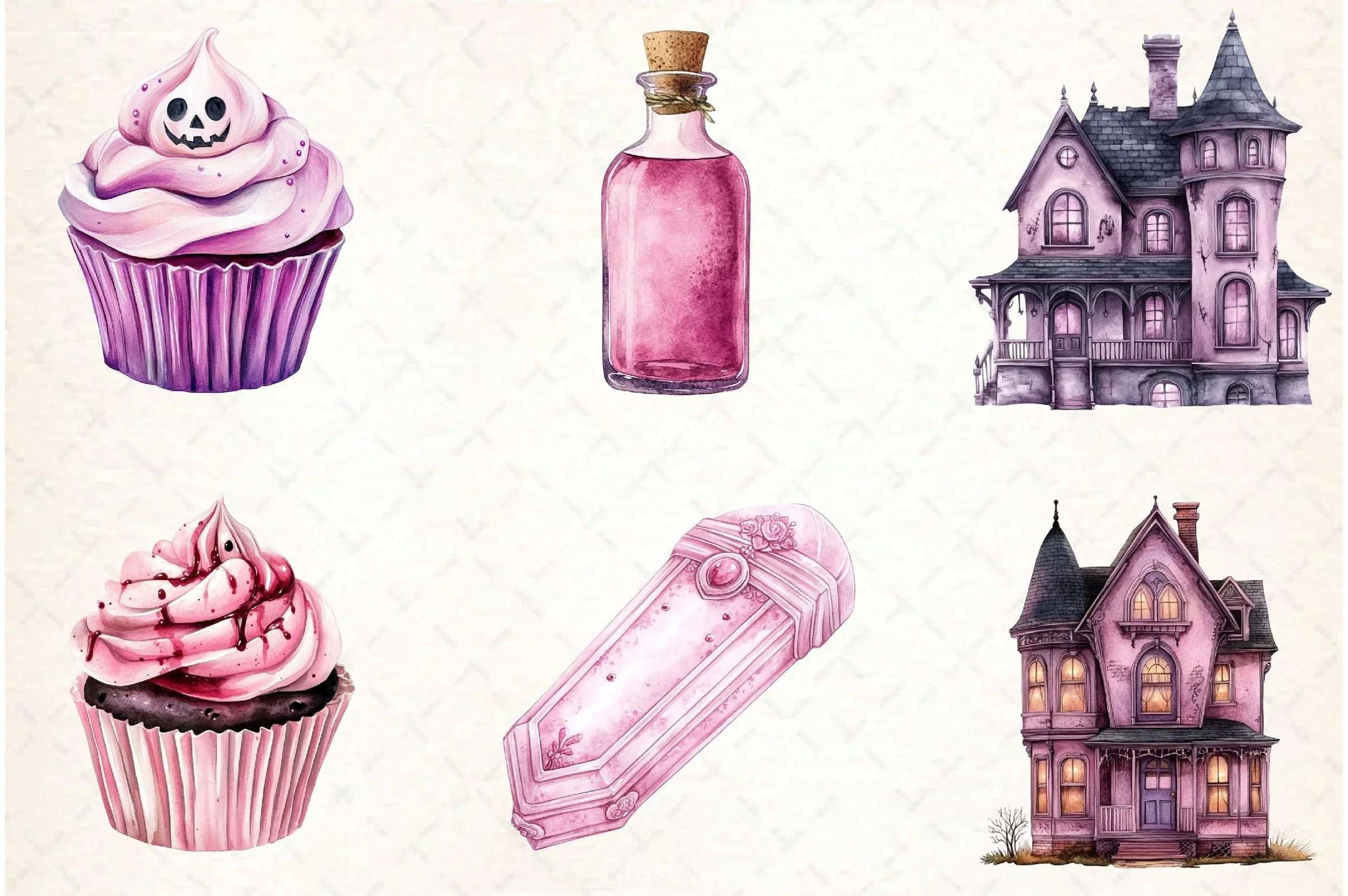 Pink Halloween Clipart Bundle - CraftNest - Digital Crafting and Art