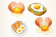 Fried Eggs Clipart Bundle 1 - CraftNest - Digital Crafting and Art