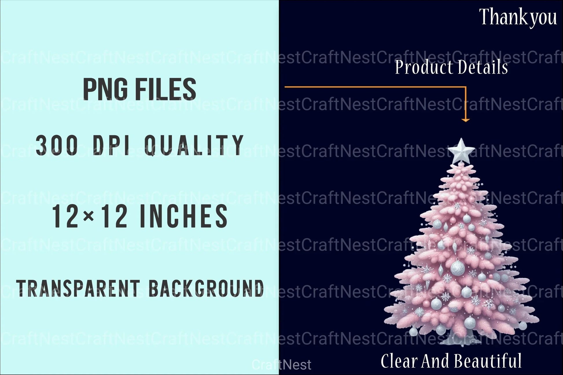 Exquisite Pink Christmas Clipart Bundle: Festive Holiday Charm - CraftNest - Digital Crafting and Art