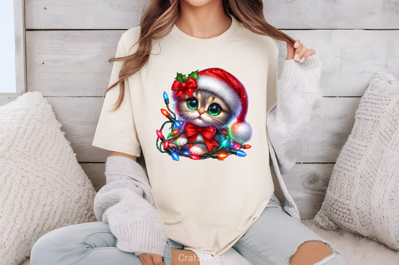 Christmas Cat Light Clipart Bundle - CraftNest - Digital Crafting and Art