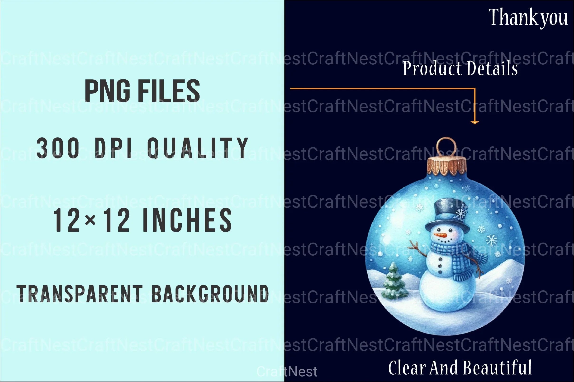 Blue Baubles Christmas Tree Ornaments Clipart Bundle - 15 High-Quality Festive Graphics - CraftNest - Digital Crafting and Art