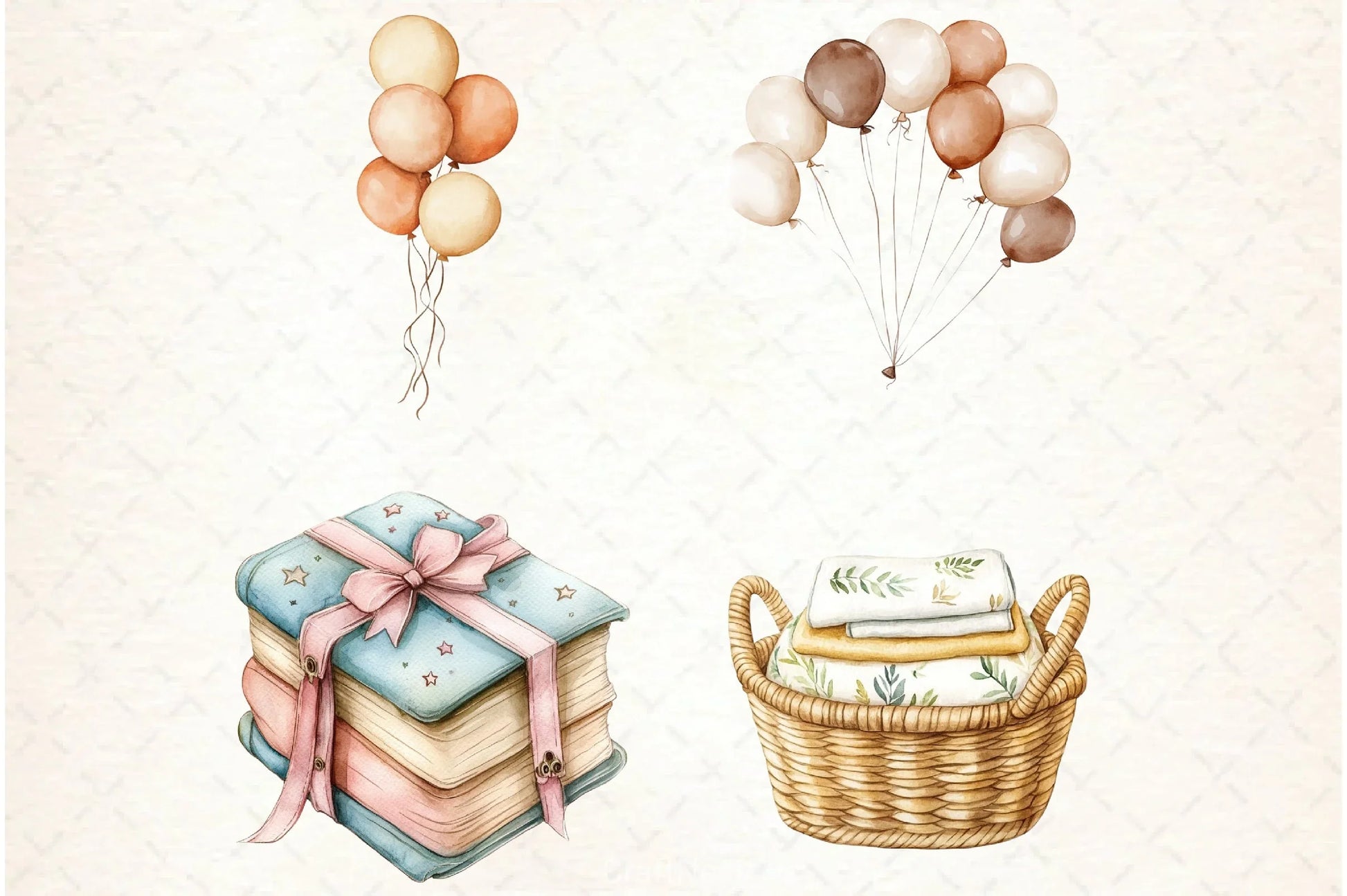 Boho Nursery Baby Shower Clipart Bundle - CraftNest - Digital Crafting and Art