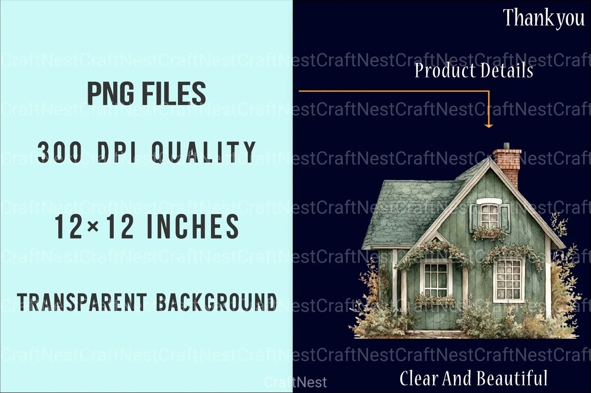 Christmas Houses Clipart Bundle - CraftNest - Digital Crafting and Art