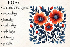 Retro Floral Clipart Bundle - CraftNest - Digital Crafting and Art