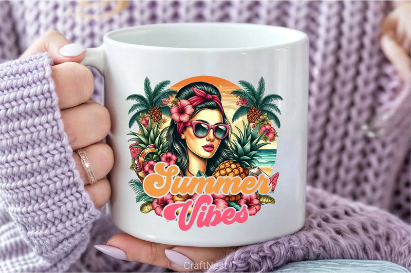 Summer Vibes Woman Clipart Bundle 4 - CraftNest - Digital Crafting and Art