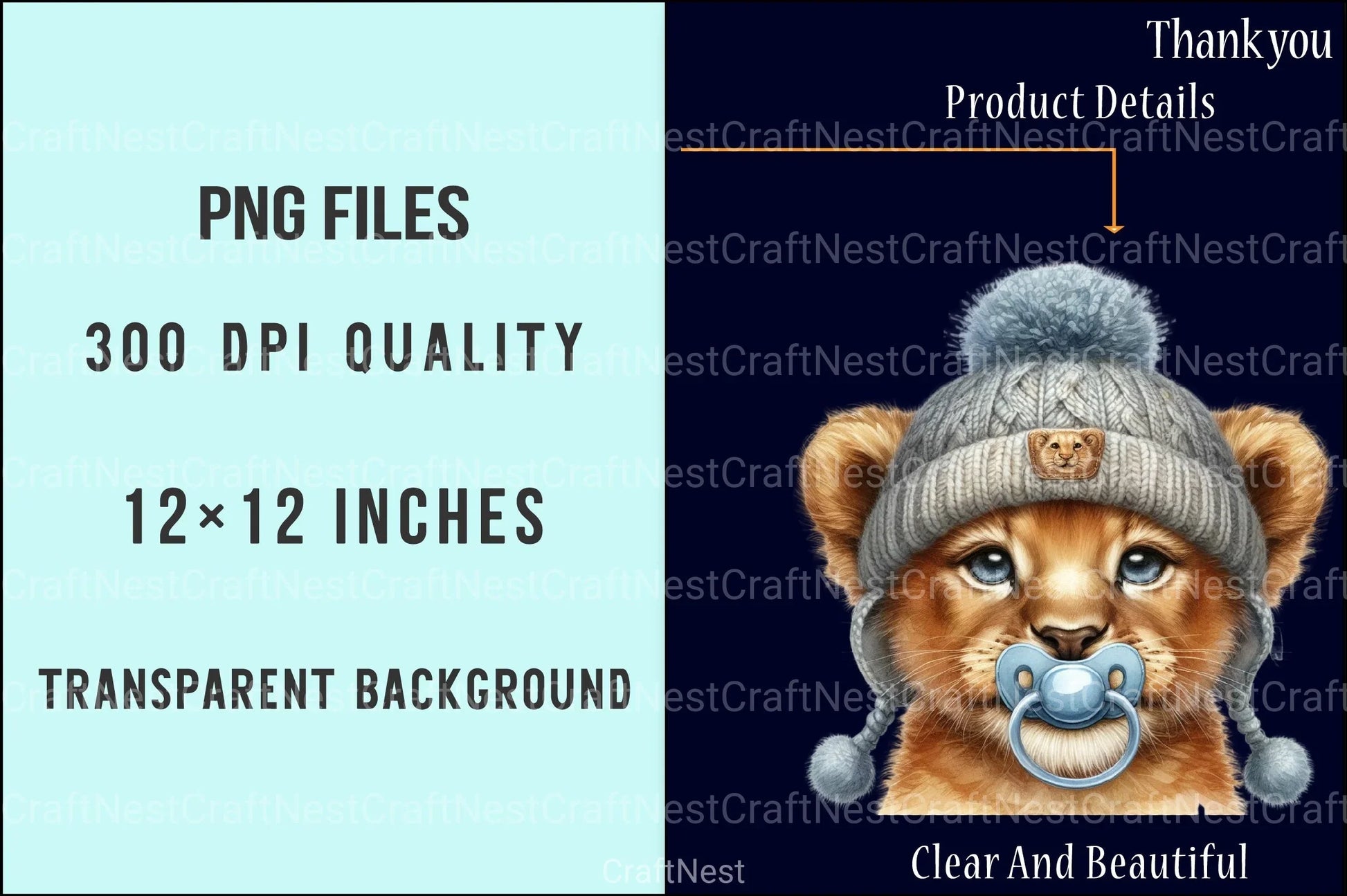 Winter Baby Animals Clipart Bundle: Pacifier Collection - CraftNest - Digital Crafting and Art