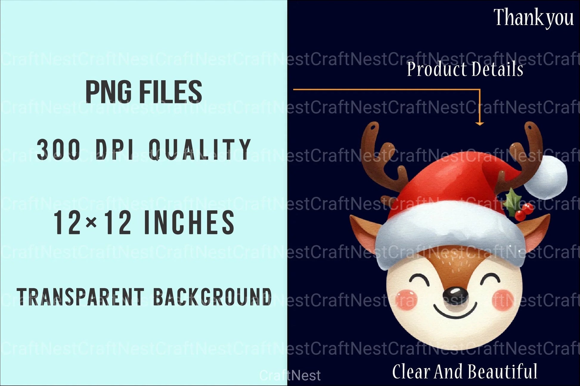 Quirky Christmas Reindeer Clipart Bundle 25 - CraftNest - Digital Crafting and Art