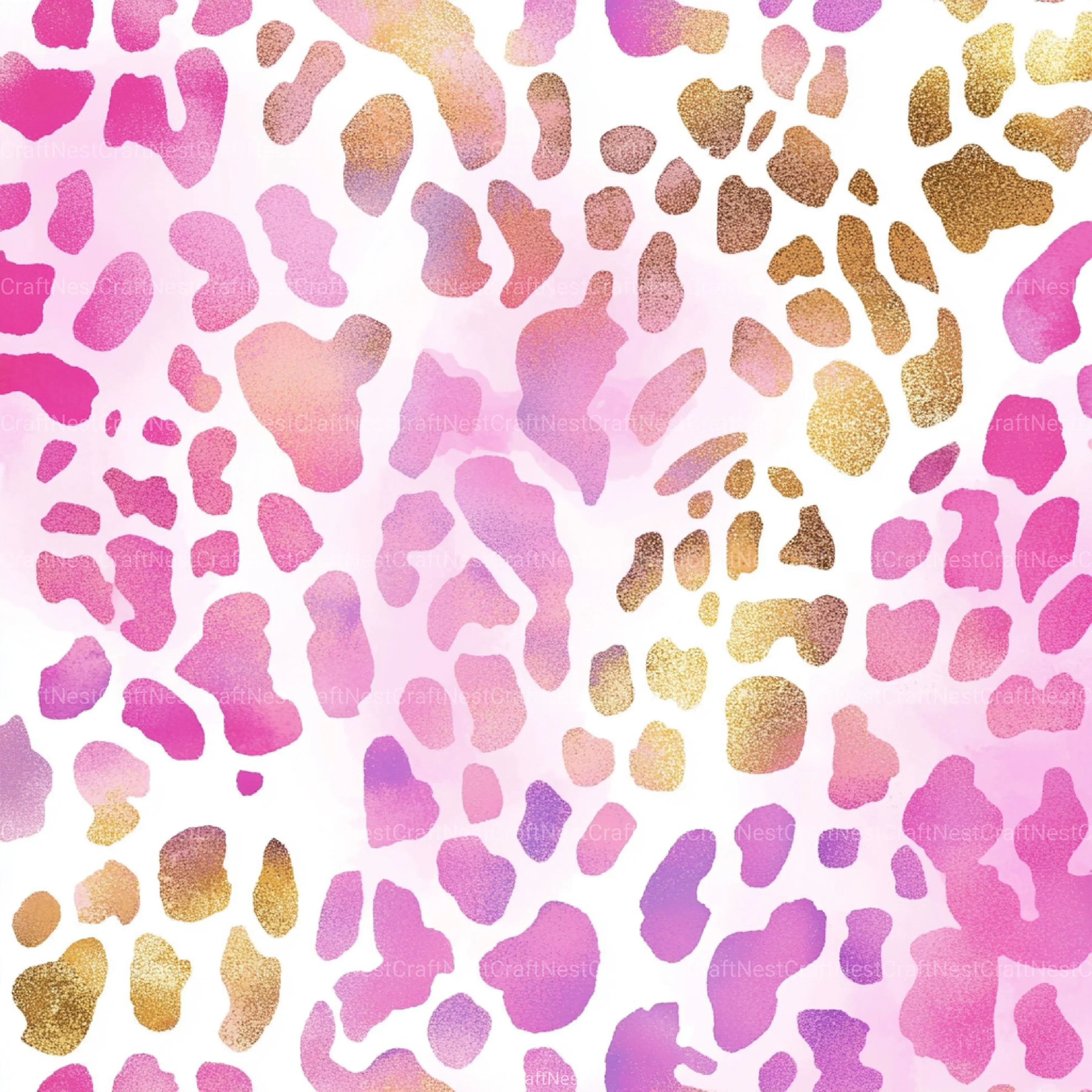 Pink and Gold Leopard Digital Paper 44 - CraftNest - Digital Crafting and Art