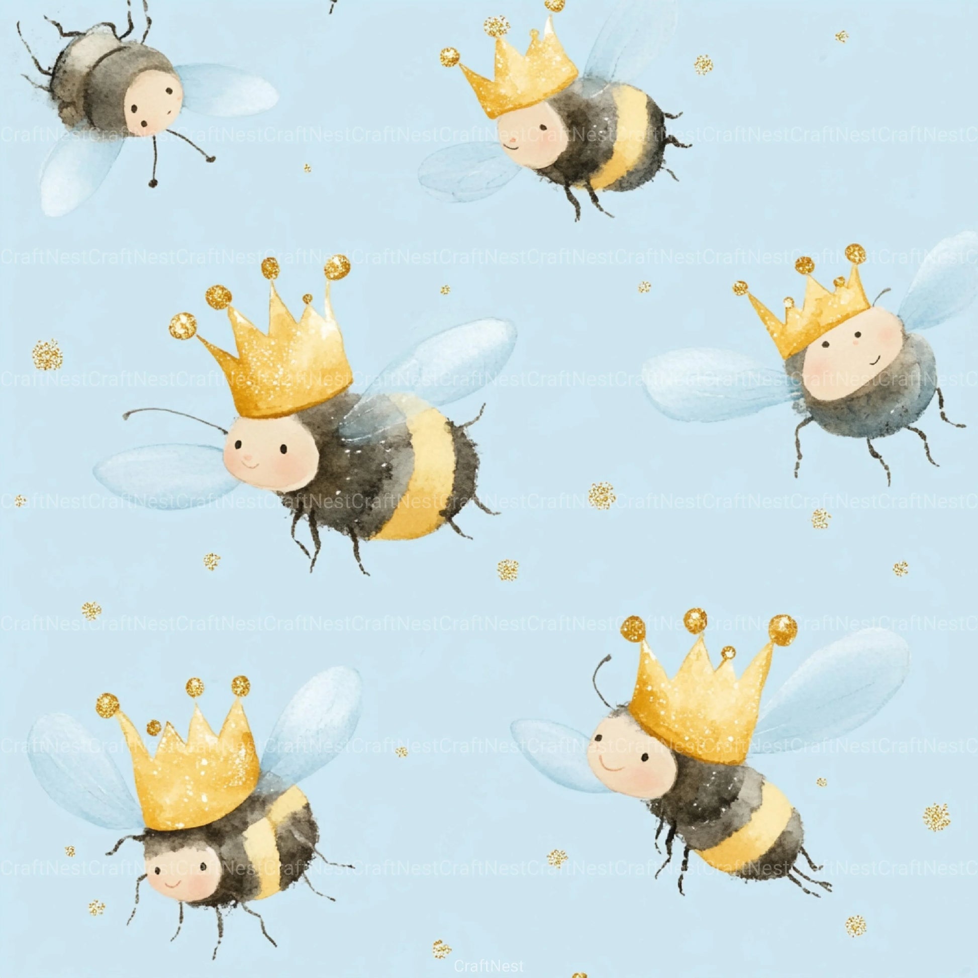 Princess Bee Digital Paper - CraftNest - Digital Crafting and Art