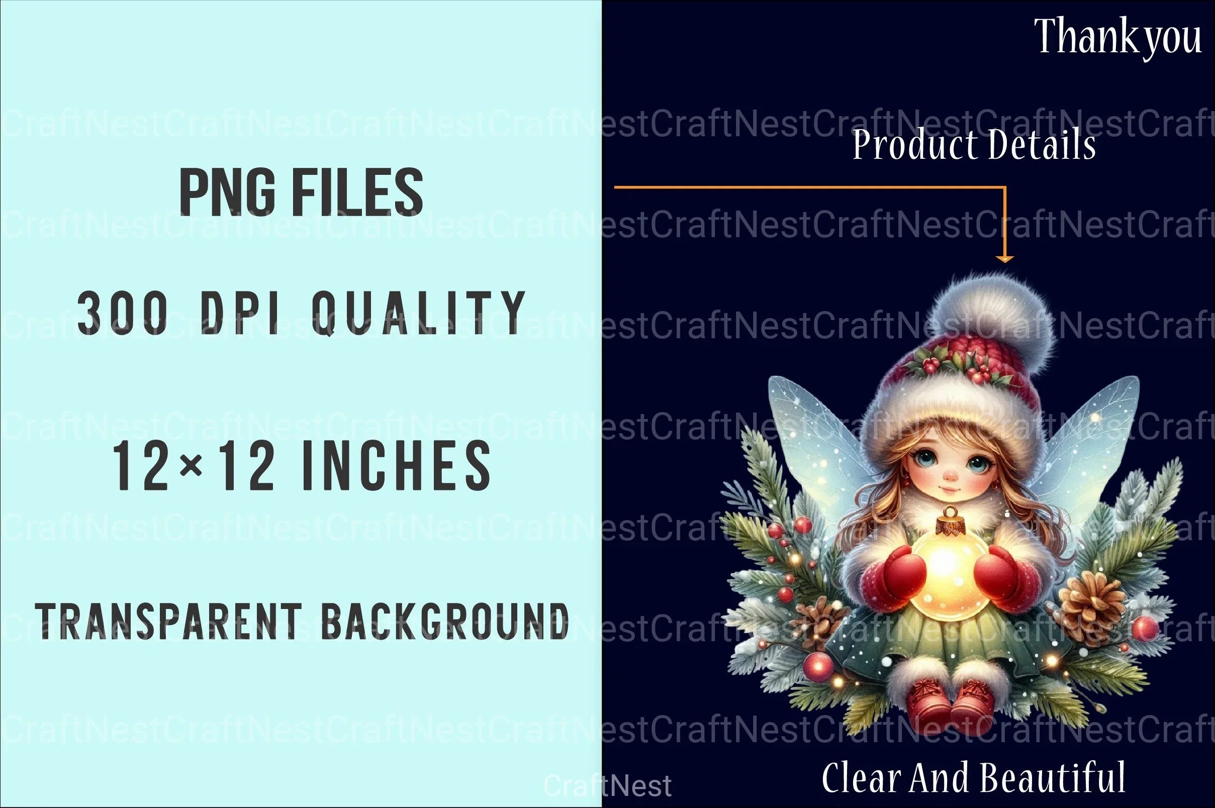 Christmas Fairy Decoration Clipart Bundle - CraftNest - Digital Crafting and Art