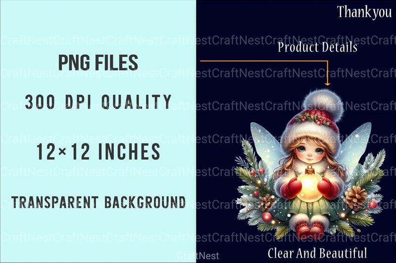 Christmas Fairy Decoration Clipart Bundle - CraftNest - Digital Crafting and Art