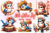 Cute Autumn Jay Bird Clipart Bundle