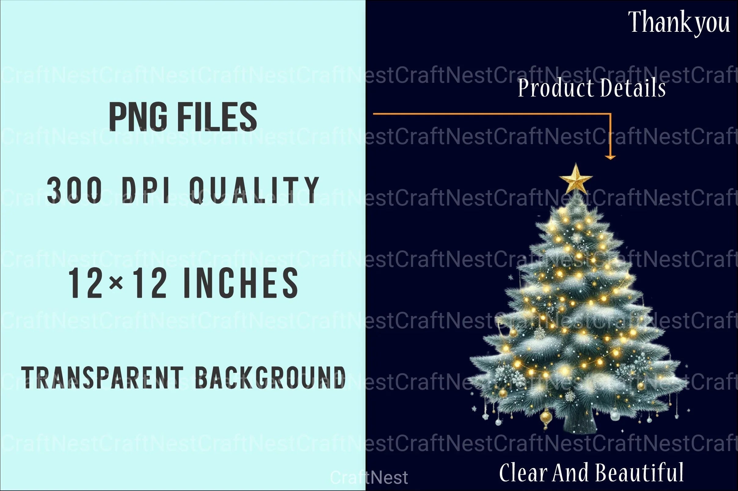 Christmas Tree Decorated Winter Clipart Bundle - CraftNest - Digital Crafting and Art