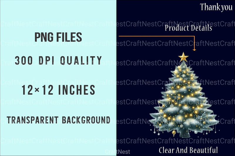 Christmas Tree Decorated Winter Clipart Bundle - CraftNest - Digital Crafting and Art