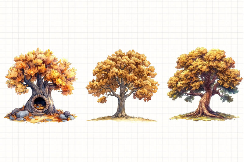 Autumn Trees Clipart Bundle 4 - CraftNest - Digital Crafting and Art