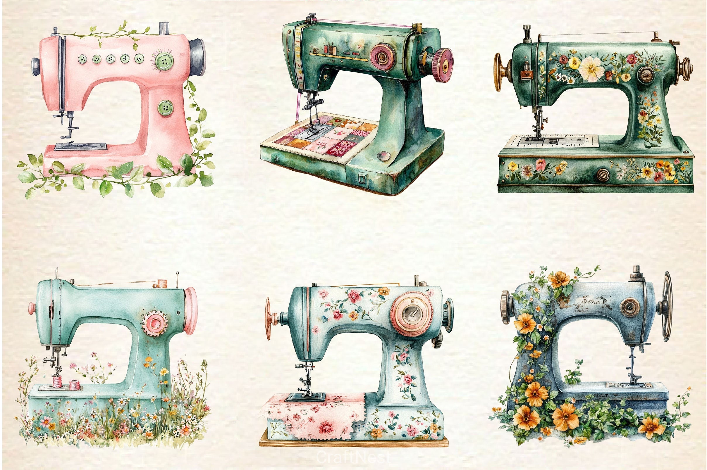 Sewing Machine Clipart Bundle 3