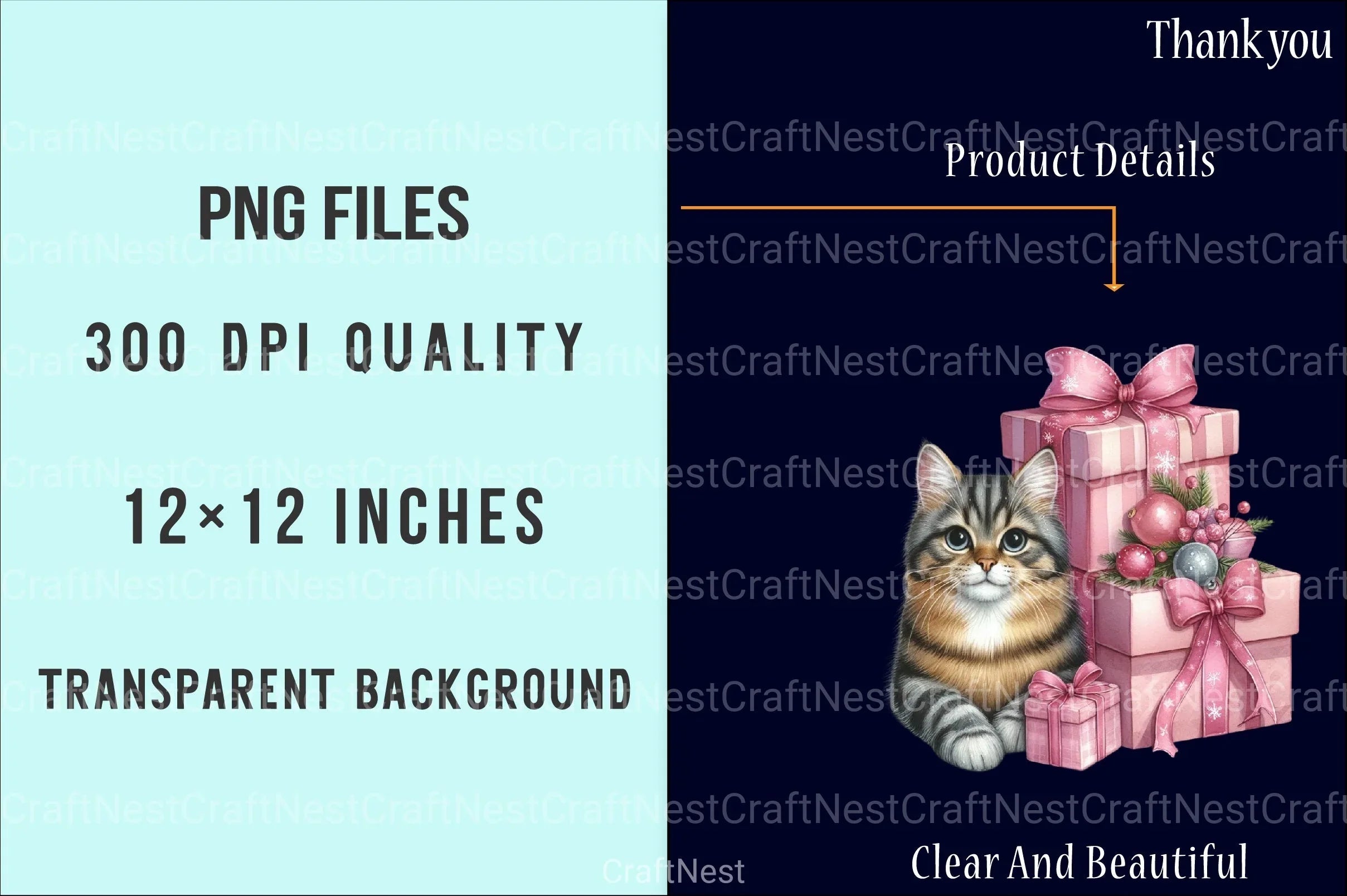 Christmas Maine Coon Cat Clipart Bundle - CraftNest - Digital Crafting and Art
