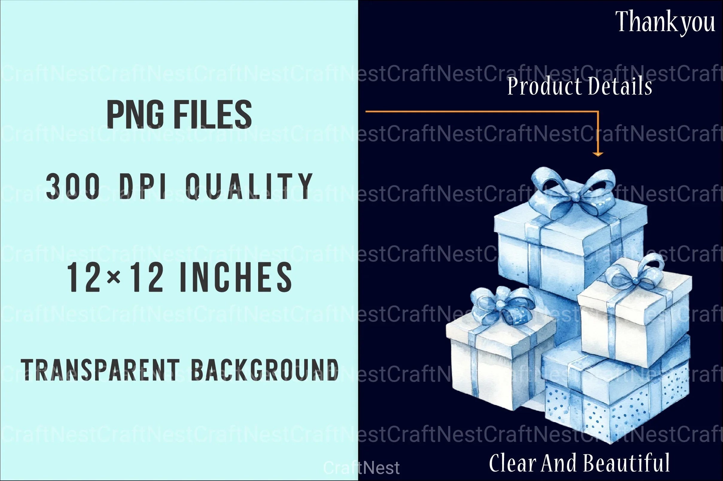 Powder Blue Winter Aesthetic Snowy Clipart Collection for Crafts & Design - CraftNest - Digital Crafting and Art