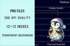 Winter Penguin Christmas Clipart Bundle - CraftNest - Digital Crafting and Art