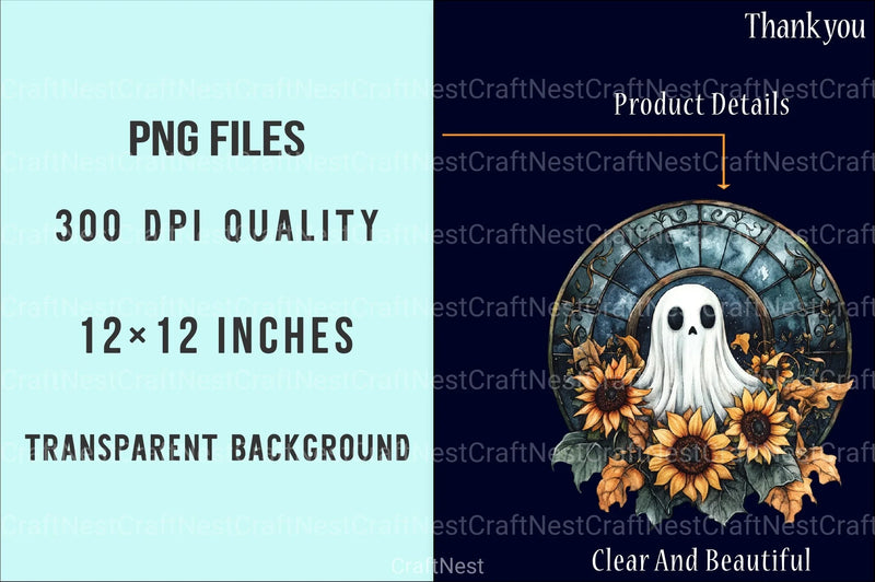 Cute Ghost Ornament Clipart Bundle - CraftNest - Digital Crafting and Art