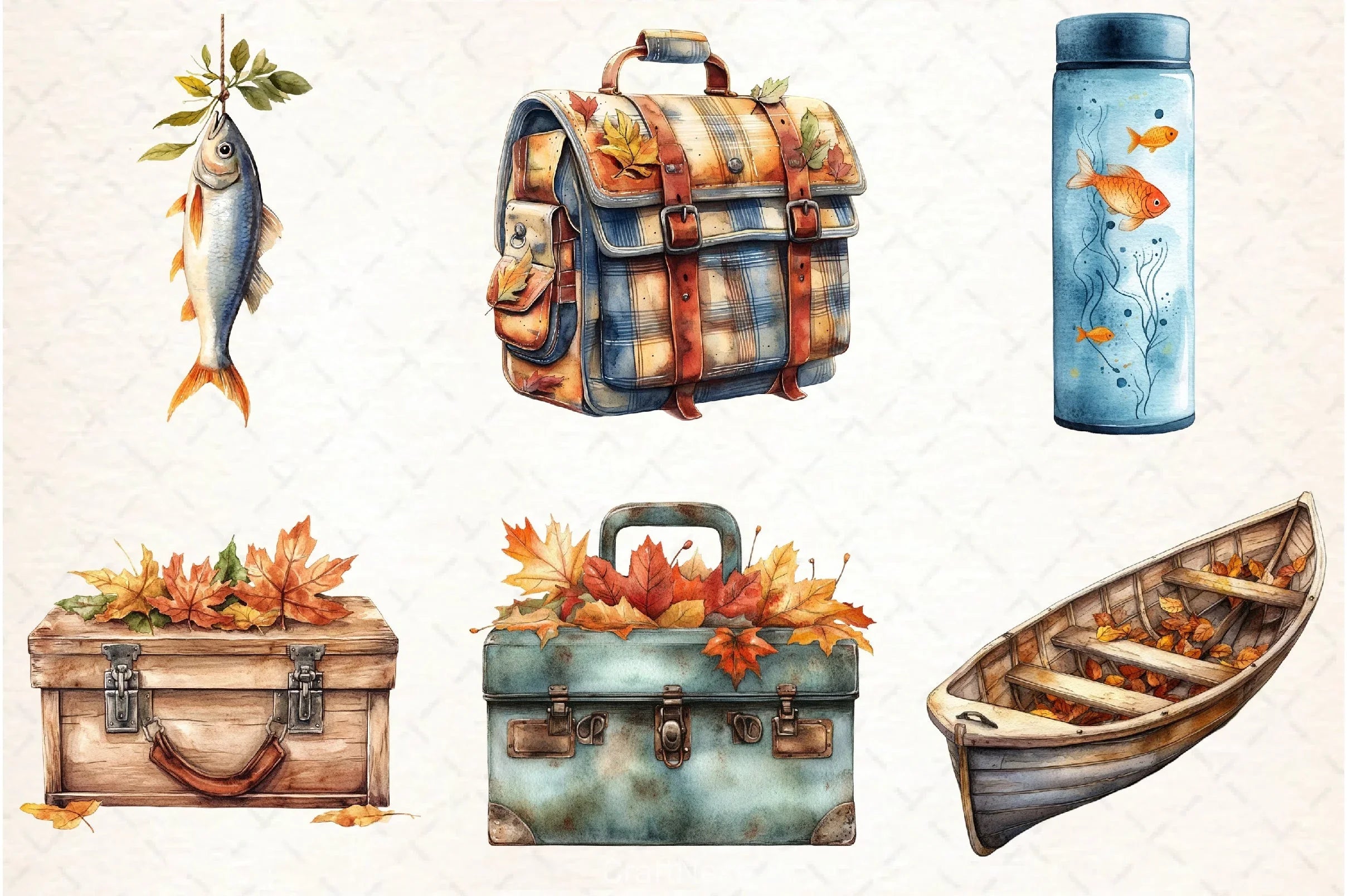 Fall Fishing Clipart Bundle 1 - CraftNest - Digital Crafting and Art