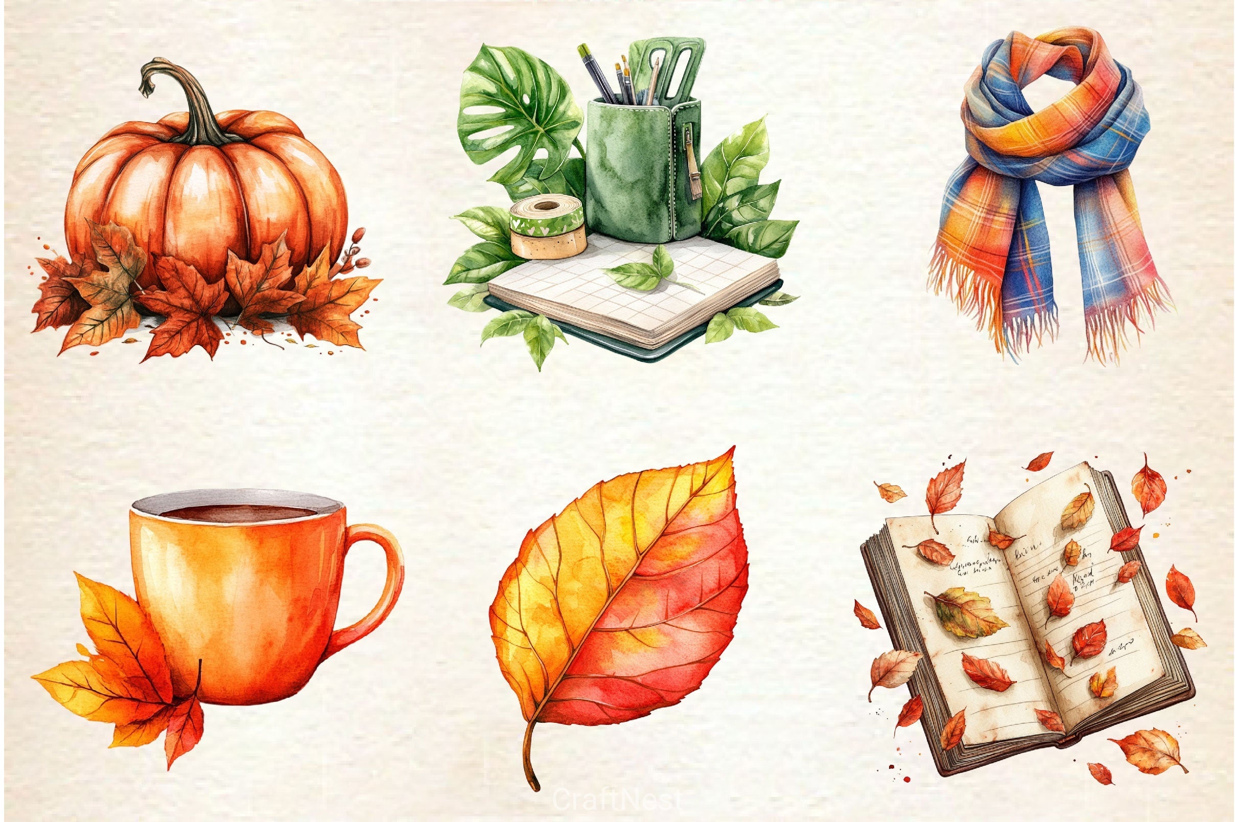 Cozy Autumn Planner Clipart Bundle